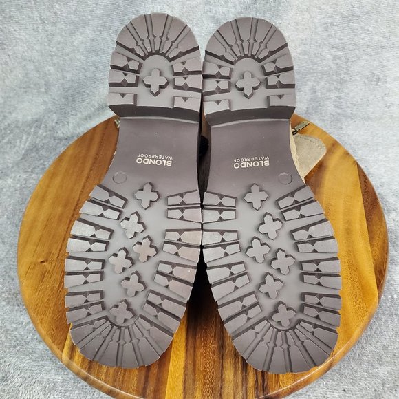 Blondo Boots Womens 11 M Beige Suede Leather Chelsea Side Zip Waterproof Booties - Picture 9 of 10